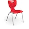 Mooreco Hierarchy School Chair, 4 Leg, 18" Chrome Frame, Red Armless Shell, PK5 53318-5-RED-NA-CH - alternate 1